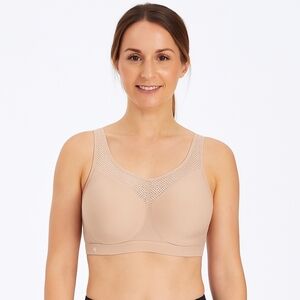 Glamorise Elite 32D Wired Sport Bra Beige NWOT
